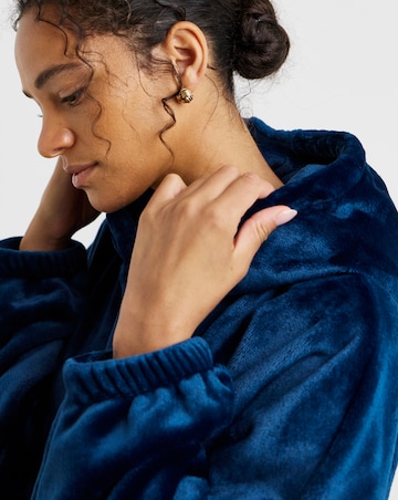 Pretty Secrets Plush Fleece Oversized Hooded Lounge Dress With Elasticated Cuffs