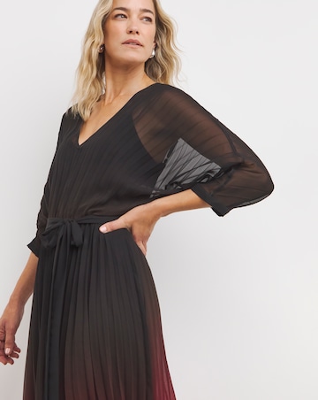 Joanna Hope Ombre Print Pleated Dress