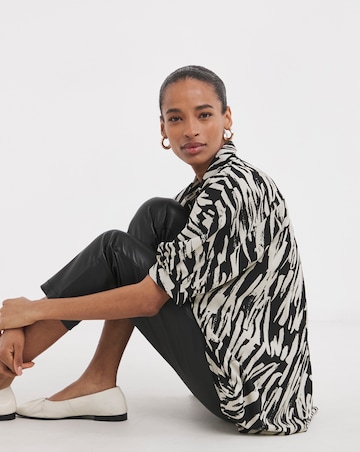 Womens Oversized Blouse - Abstract Zebra