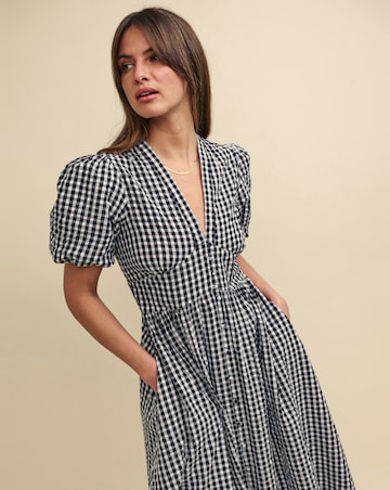 Nobody's Child Black Gingham Check Starlight Midi Dress
