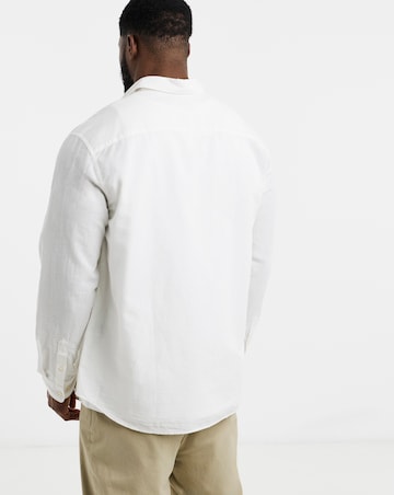 Jack & Jones Breeze Linen Blend Long Sleeve Shirt - White