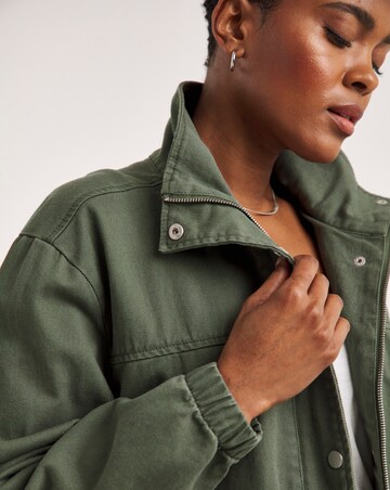 Khaki Relaxed Utility Jacket