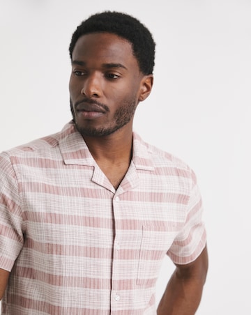 Short Sleeve Textured Check Shirt