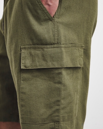 Linen Blend Elasticated Cargo Short