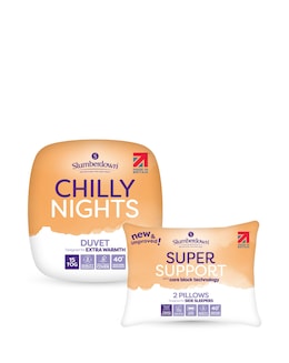 Slumberdown Chilly Nights 15 Tog Duvet + 2 Super Support Pillows Bundle
