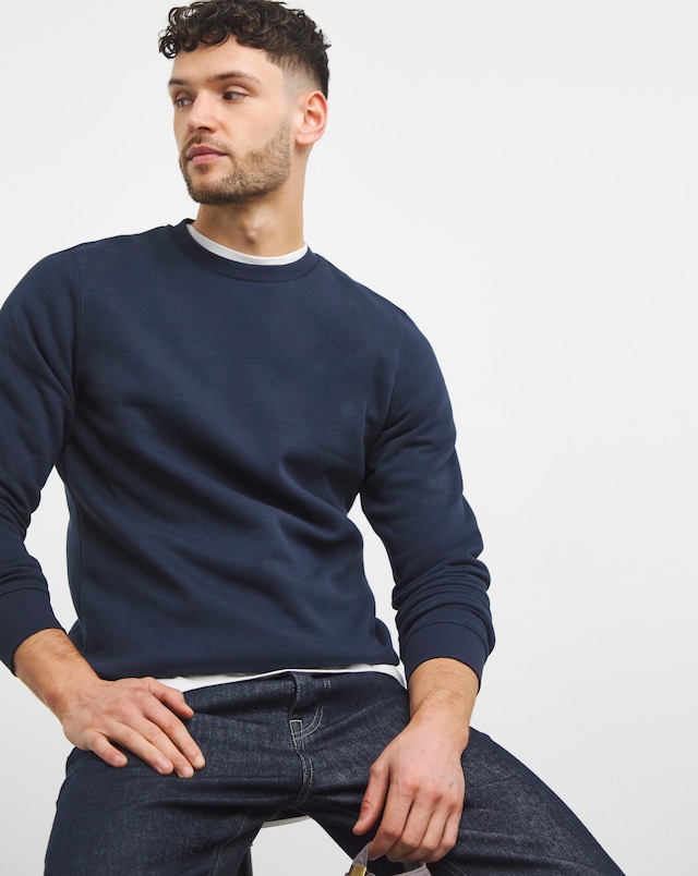 Navy Crew Neck Sweatshirt Long