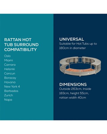 Lay-Z-Spa 180cm Round Rattan Hot Tub Surround
