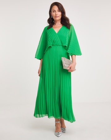 Joanna Hope Green Pleated Maxi Dress