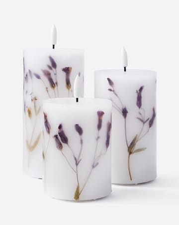 Julipa Set of 3 Dry Flower LED Candles