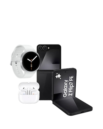 Samsung Z Flip7 FE 128GB 5G Black, Watch8 40mm BT Silver and Buds3