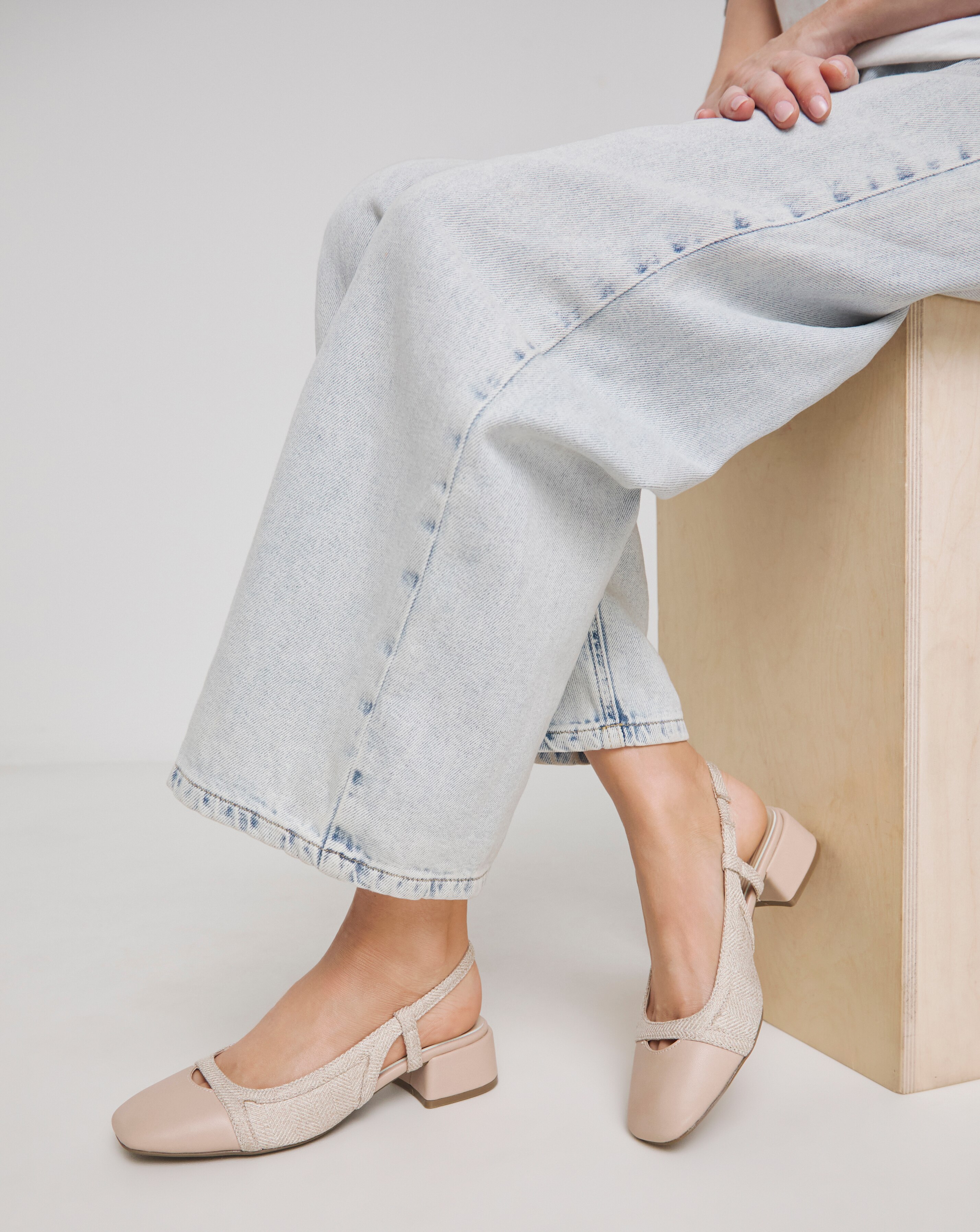 Manila Block Heel Slingback Shoes - Extra Wide Fit (EEE)