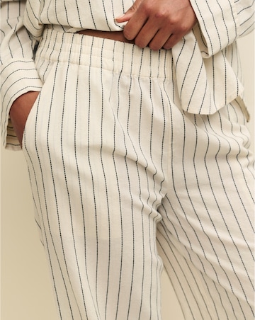 Nobody's Child Cream Pinstripe Wide Leg Trousers