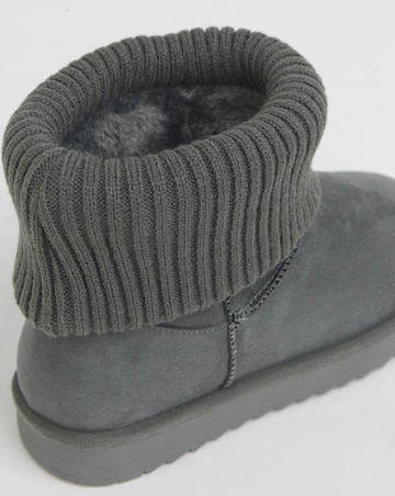 Seeker Warm Lined Cuff Slipper Snug Boots - Wide Fit (E)