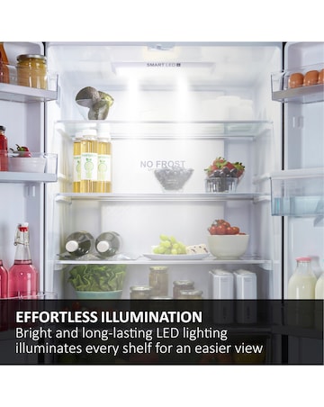 Haier Series 3 HSR3918EWPG American Fridge Freezer, Non-Plumbed - Silver