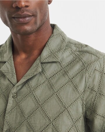 Pointelle Jacquard Revere Collar Shirt