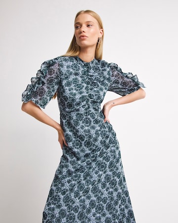 Whistles Winter Garden Print Midi Dress