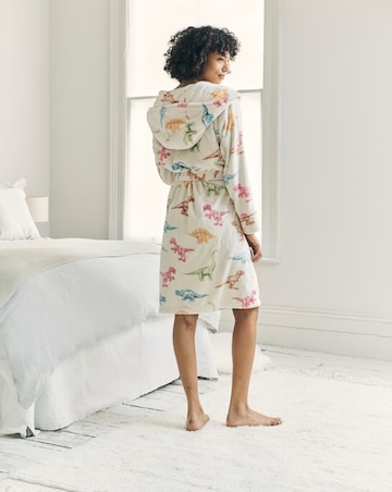 Chelsea Peers Dinosaur Print Fleece Hooded Dressing Gown