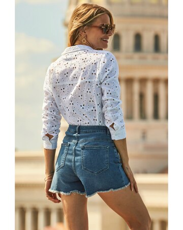 Sosandar White Broderie Anglaise Shirt