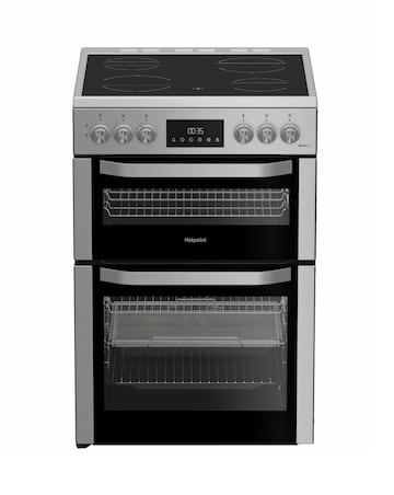 Hotpoint HDE6VDCAX 60cm Electric Double Cooker with Air Fry - Stainless Steel
