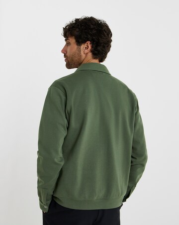 Folio Interlock Zip Shacket-Khaki