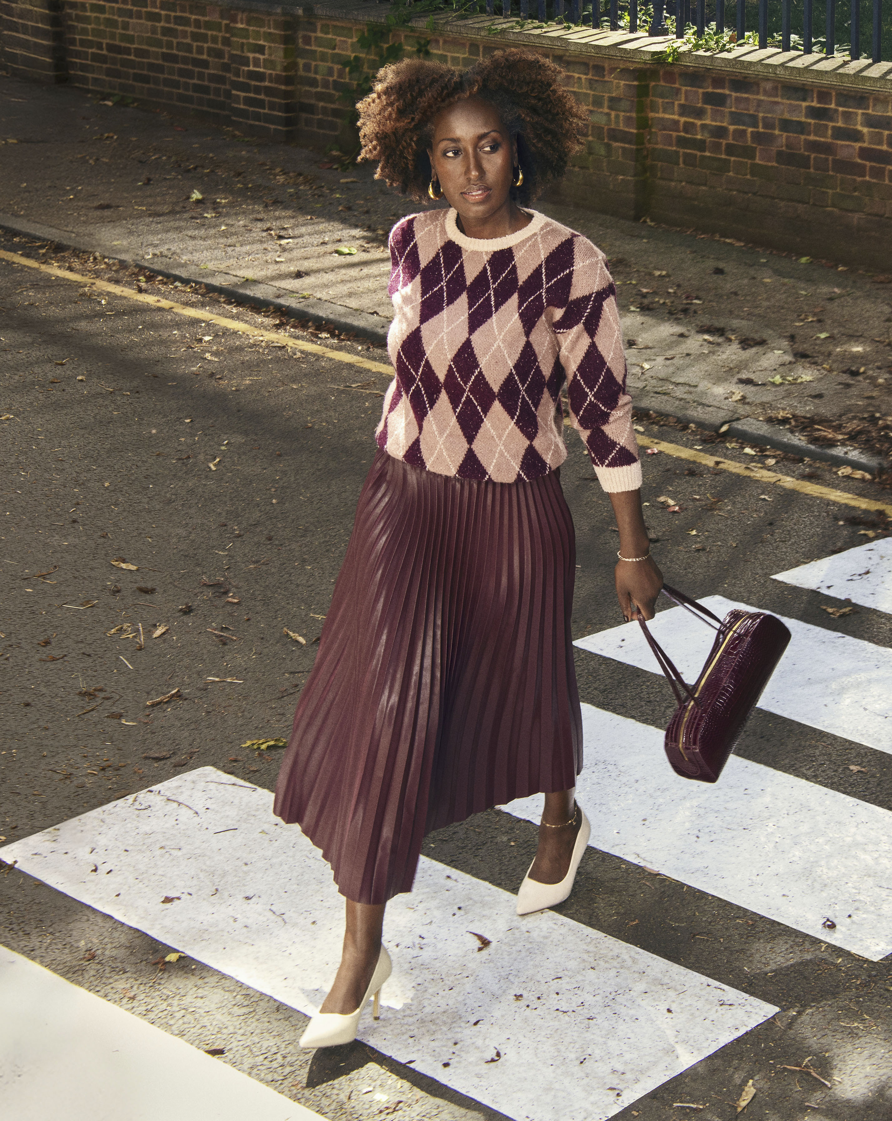 Pink Multi Argyle Jumper JD Williams