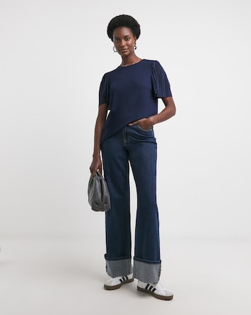 Plisse Angel Sleeve Top