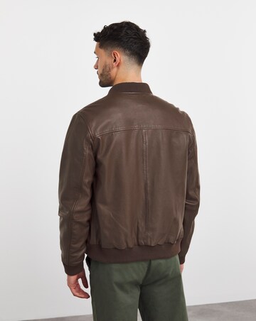 Brown Leather Bomber