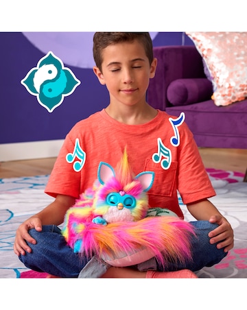 Furby DJ Furby Interactive Toy, Super Snuggly Rainbow Electronic Plush