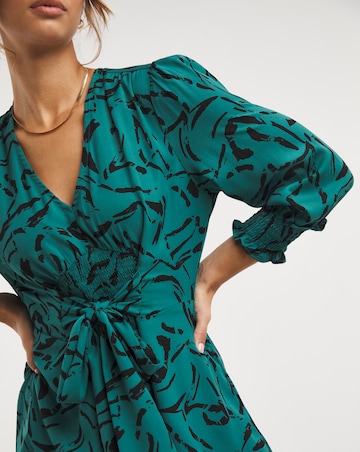 Tie Front V Neck Blouse