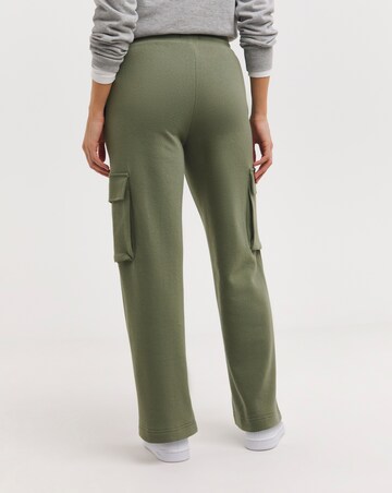 Khaki Wide Leg Cargo Joggers