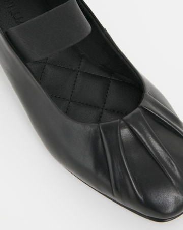 Heavenly Soles Paisley Leather Elastic Mary Jane Ballerina - Wide Fit (E)