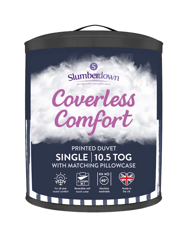 Slumberdown Coverless Comfort Printed Stripe 10.5 Tog Duvet