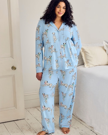 Chelsea Peers Classic Button Up Pyjama Set Dalmatian Dogs Print