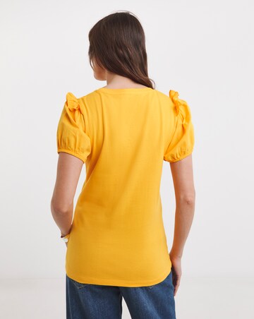 Orange Volume Sleeve Top