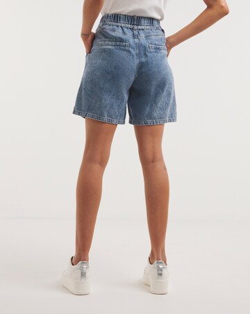 Mid Wash Mix Denim Cargo Short