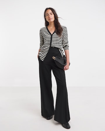 V-Neck Striped Button Front Cardigan