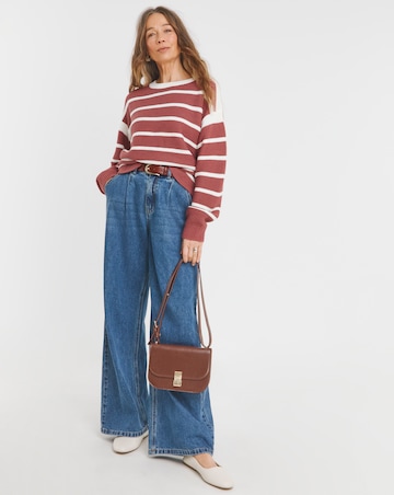 Pink Stripe Crew Neck Jumper