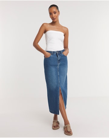 White Jersey Bandeau Top