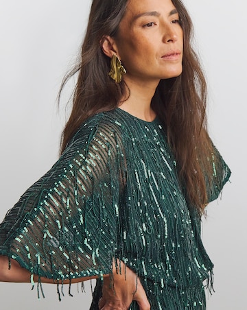 Joanna Hope Sequin Tassle Maxi Dress
