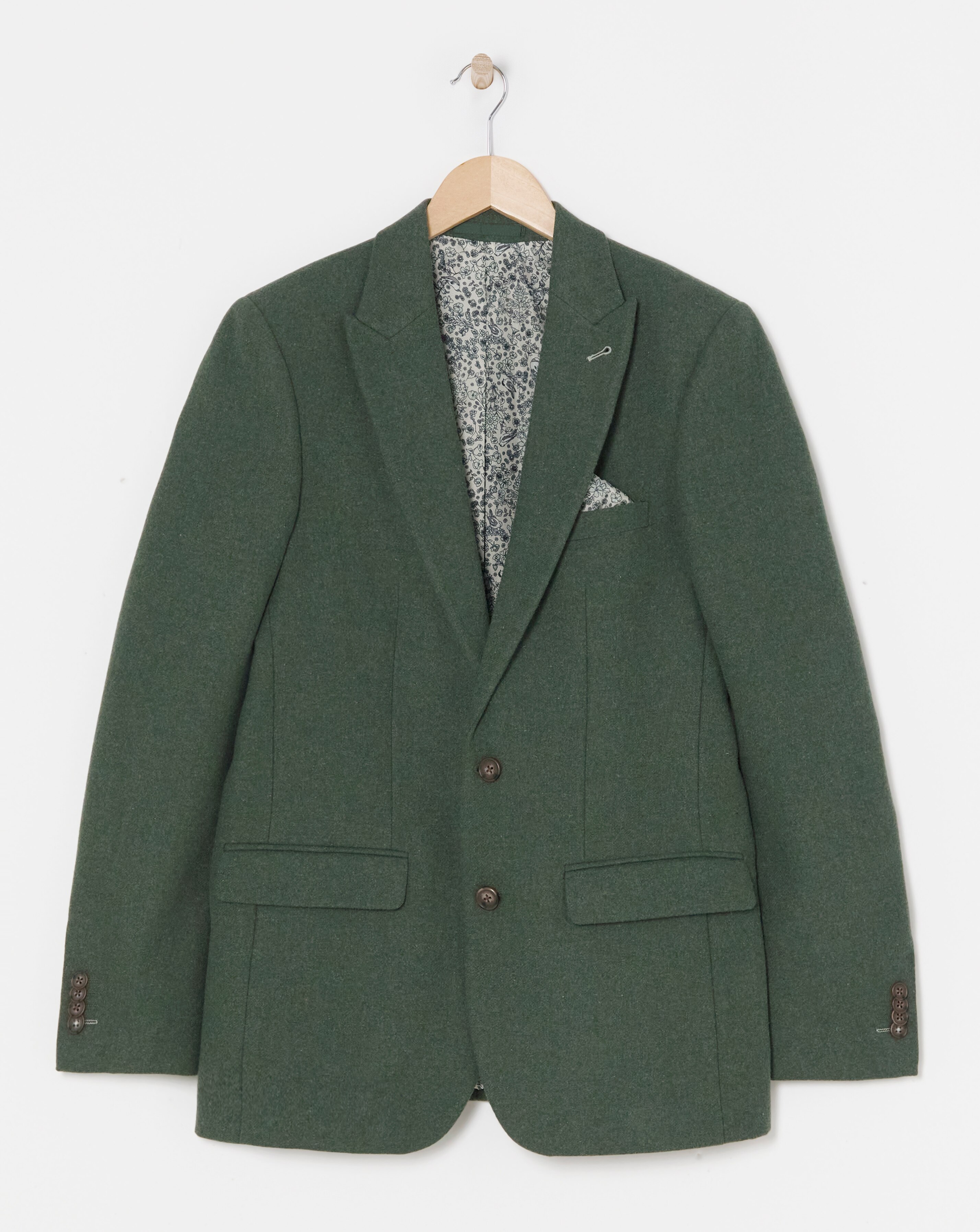 Green Wool Blend Suit Jacket | JD Williams