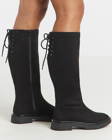 Rome Lace Up Back Riding Boots - Wide Fit (E) & Curvy Calf