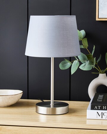 Owen Grey and Chrome Table Lamp