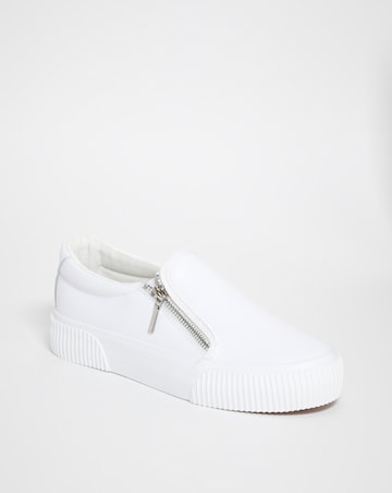 Esme Side Zip Trainers - Wide Fit (E)