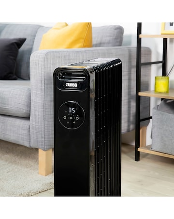 Zanussi Black 11 Fin Oil-Filled Radiator With Touch Control