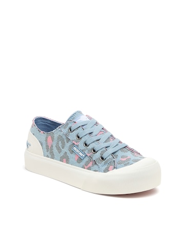 Rocket Dog Lisa Leopard Jazzin Plus Lace Up Canvas Trainers