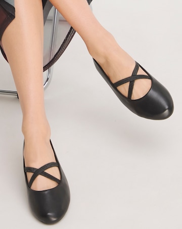 Margot Crossover Stretch Ballerina Shoes Wide E Fit Simply Comfort