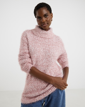 Blush Textured Roll Neck Tunic