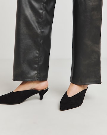 Anthology Allure Suede Mule Kitten Heel Shoes - Wide Fit (E)