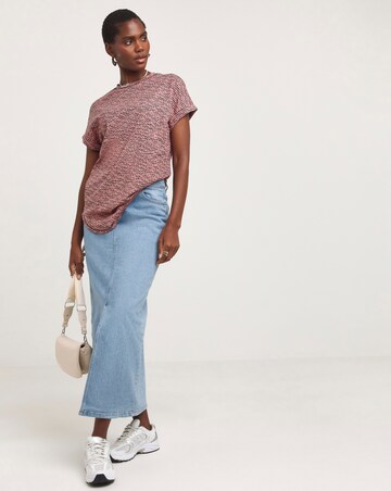 Longline Short Sleeve Curved Hem Top