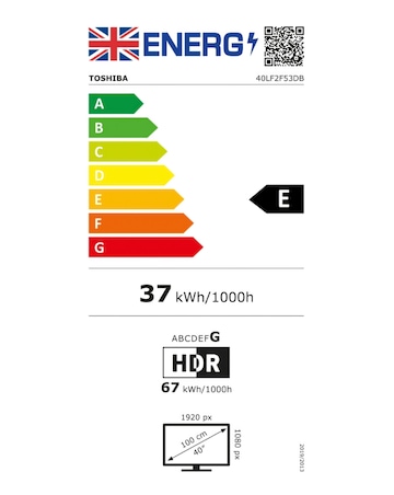 Toshiba 40LF2F53DB 40in Smart Full HD Fire TV with Amazon Alexa